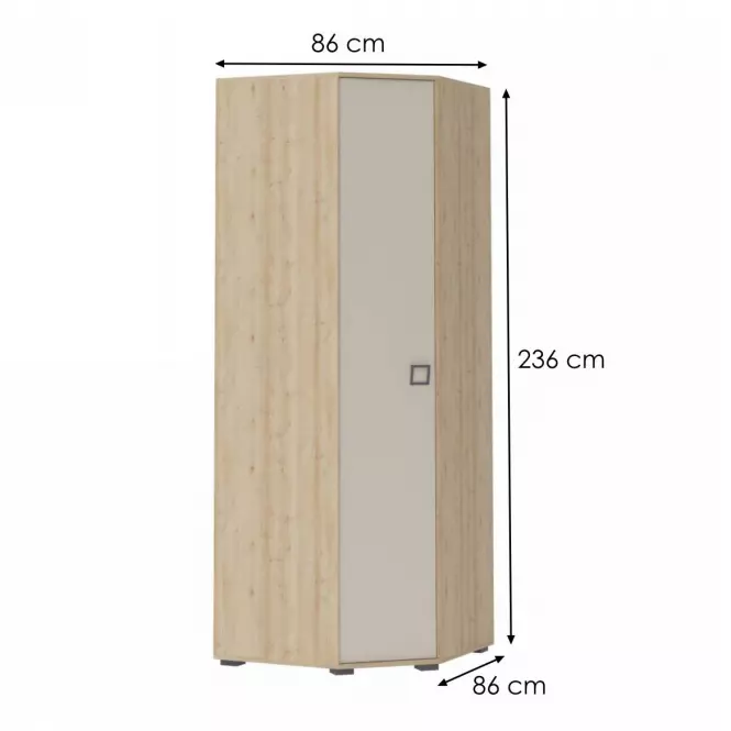 Skriňa 3D3S Kiki PUG-BK/KI-01 beech/sand