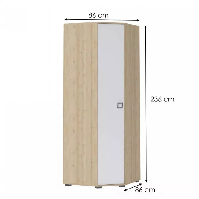 Skriňa 3D3S Kiki PUG-BK/KI-15 beech/white