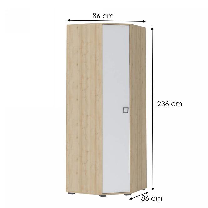 Skriňa 3D3S Kiki PUG-BK/KI-15 beech/white