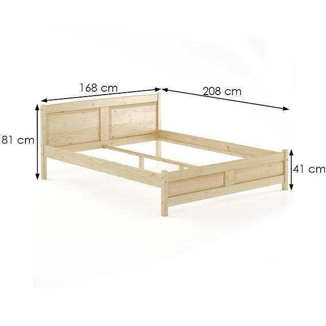 Posteľ borovica LK104–160x200 surová