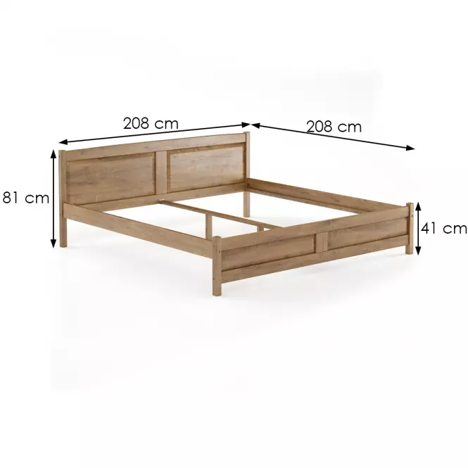 Posteľ borovica LK104–200x200 dub,3