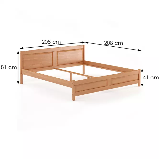 Posteľ borovica LK104–200x200 jelša,3