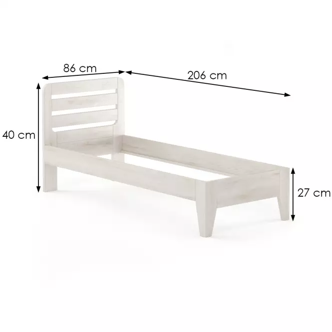 Posteľ buková LK189–80x200 bielený