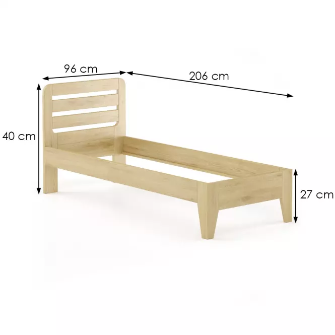 Posteľ buková LK189–90x200 prírodné,3