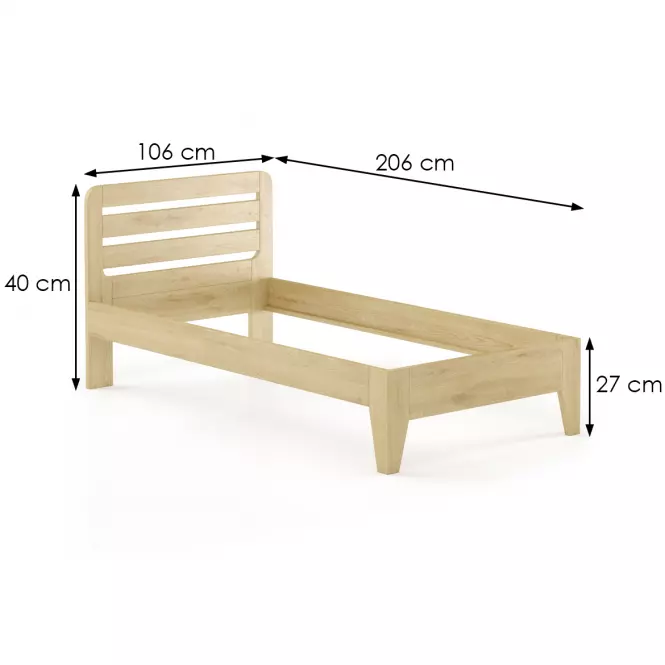 Posteľ buková LK189–100x200 prírodné,3