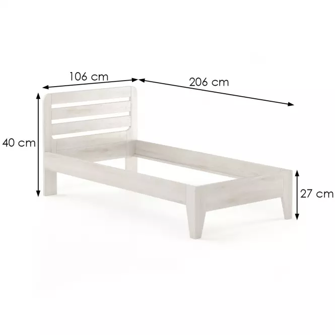Posteľ buková LK189–100x200 bielený,3