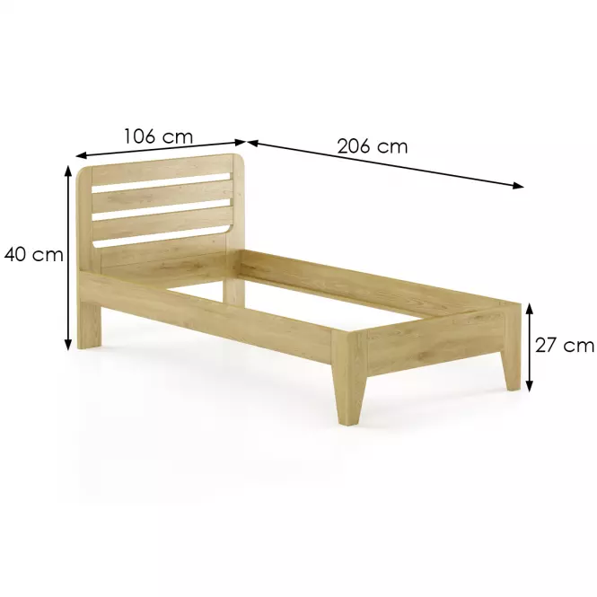 Posteľ buková LK189–100x200 rustikal,3