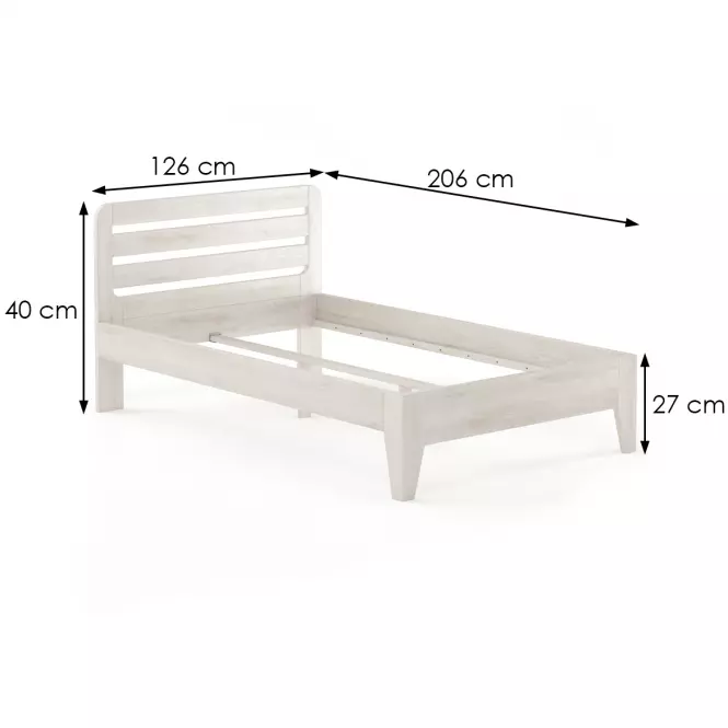 Posteľ buková LK189–120x200 bielený,3