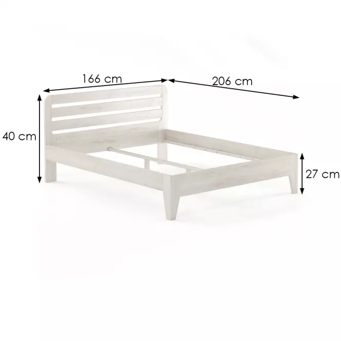 Posteľ buková LK189–160x200 bielený,3
