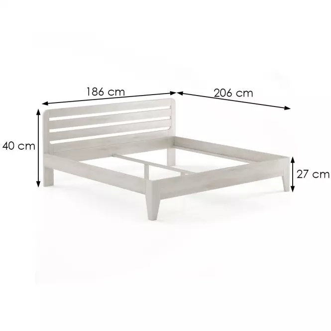 Posteľ buková LK189–180x200 bielený,3