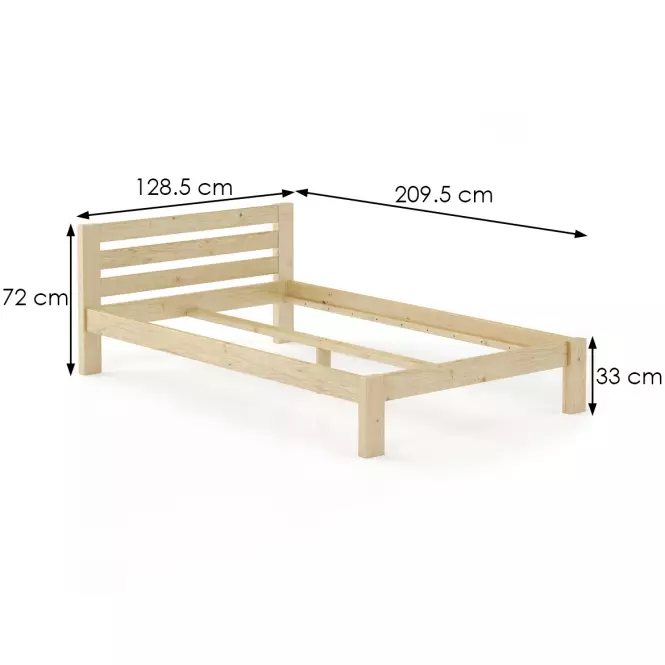Posteľ borovica LK105–120x200 surová,3