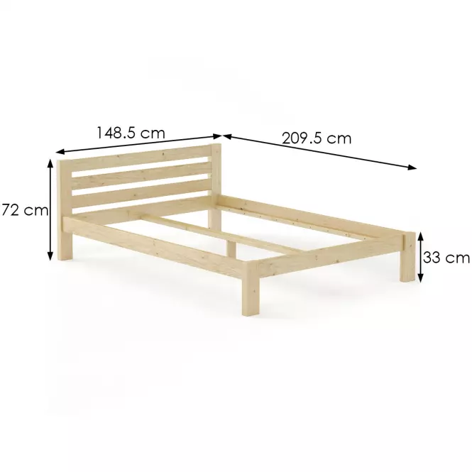 Posteľ borovica LK105–140x200 surová,3
