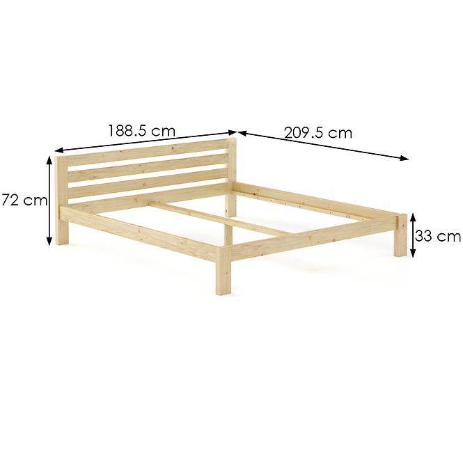 Posteľ borovica LK105–180x200 surová