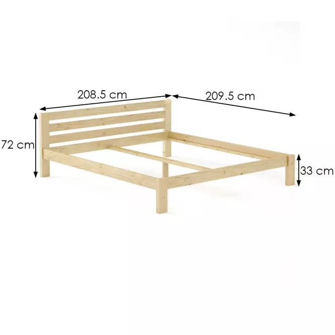 Posteľ borovica LK105–200x200 surová,3