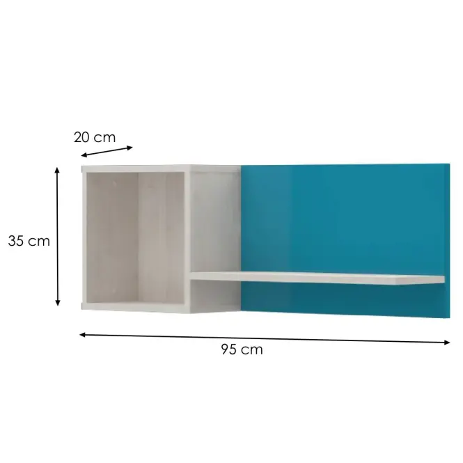 Polička JOY-VP polar pine/mango/lime/torquise,2