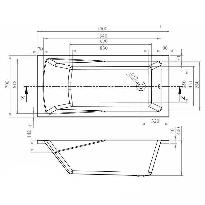 Vaňa Rondo 150x70