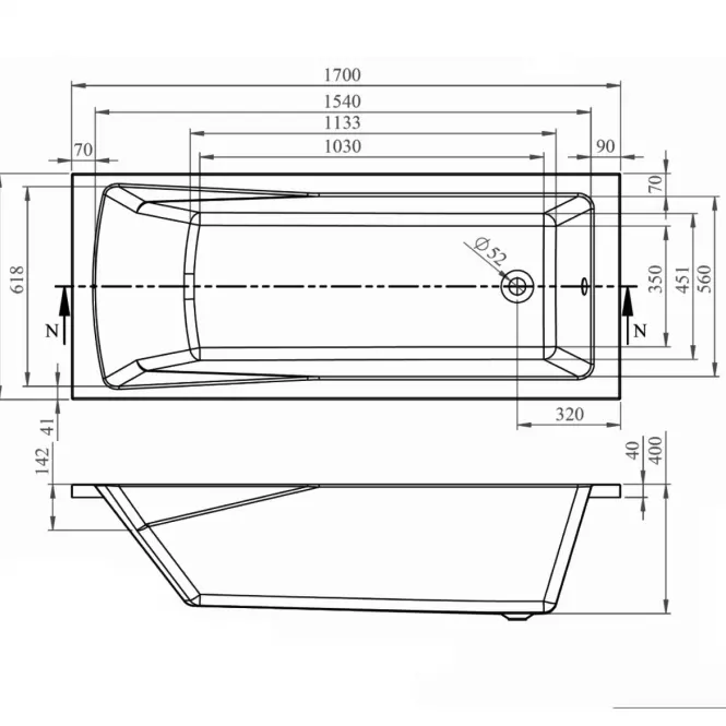 Vaňa Rondo 170x70