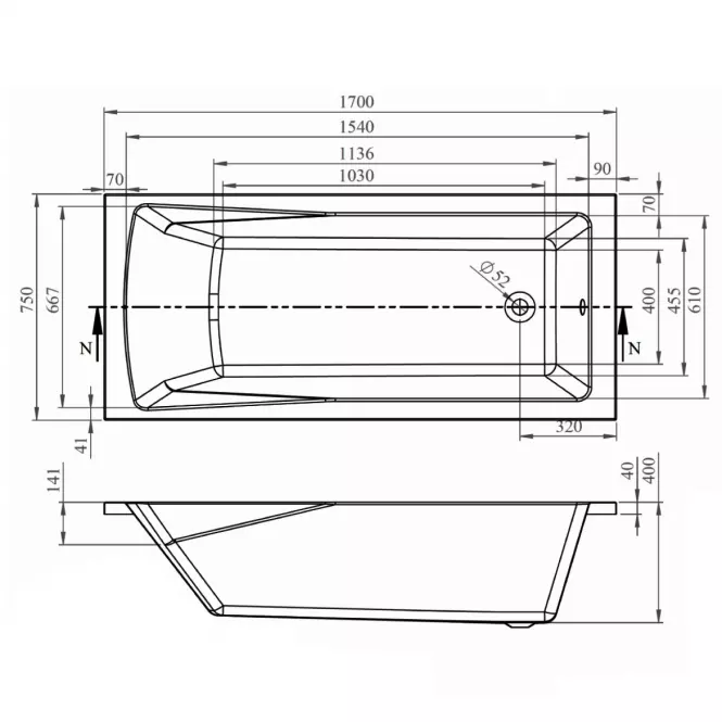 Vaňa Rondo 170x75,3