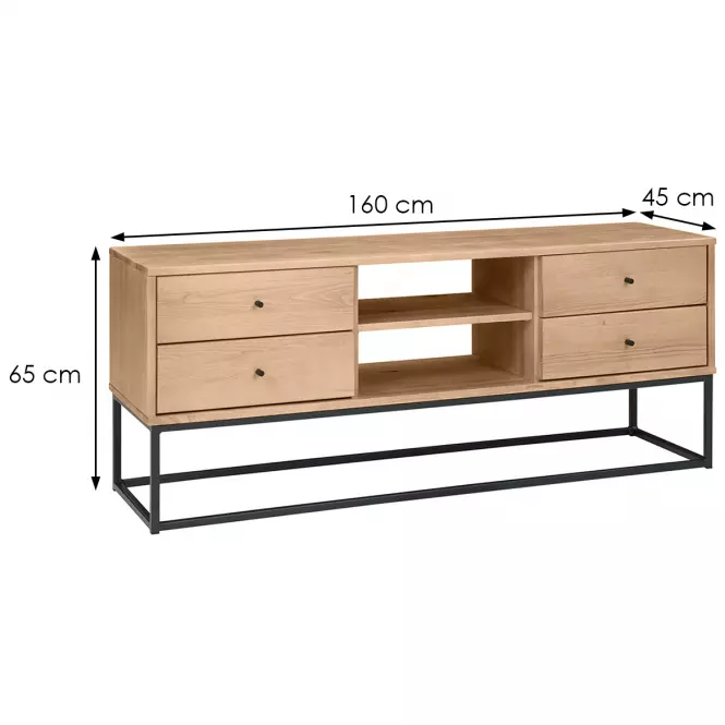 TV stolík  Logan borovica morená dub