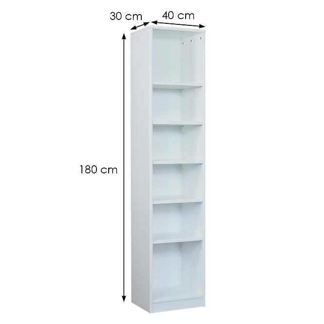 Regál eko vysoký 180 borovica morená biela,3