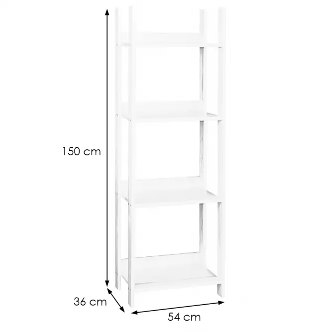 Regál eko stredný 150 borovica morená biela,3