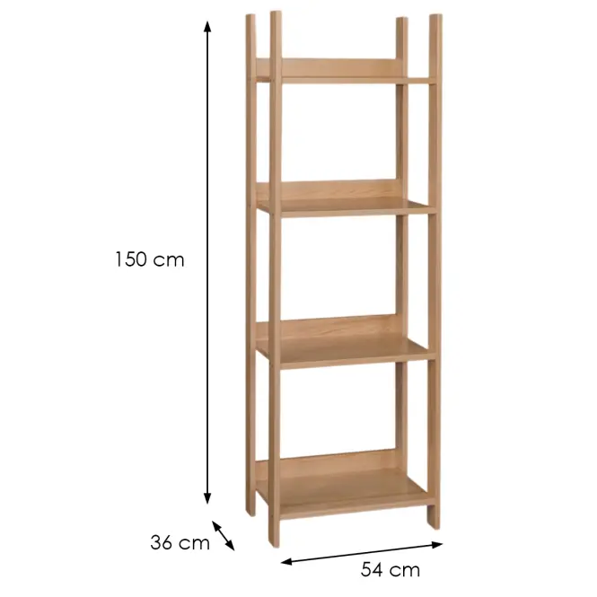 Regál eko stredný 150 borovica morená dub,2