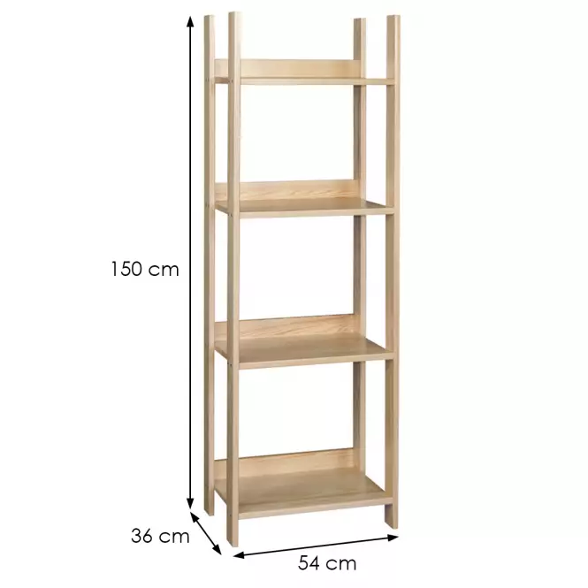 Regál eko stredný 150 borovica lak,3
