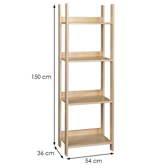 Regál eko stredný 150 borovica lak,3