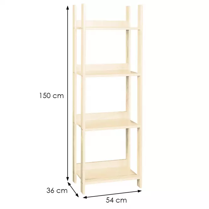 Regál eko stredný 150 borovica surová,3