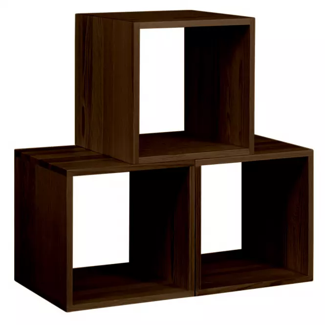 Regál box - otvorený borovica morená hnedý,4