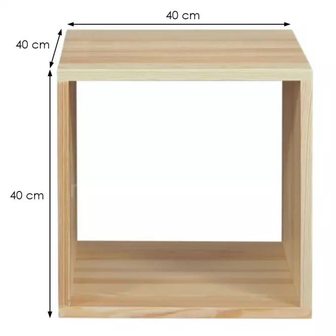 Regál box - otvorený borovica lak,3