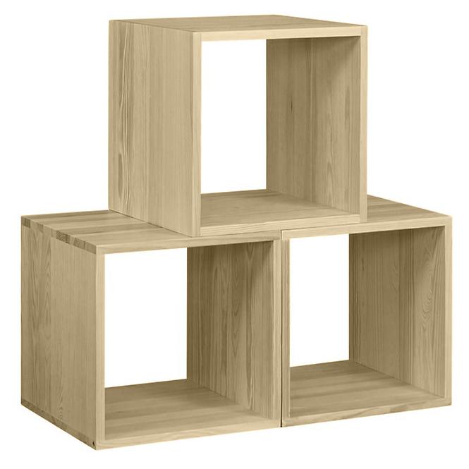 Regál box - otvorený borovica surová