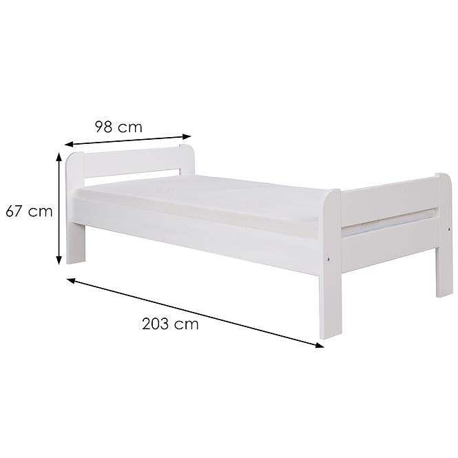 Posteľ Alex 90x200 borovica morená biela,3
