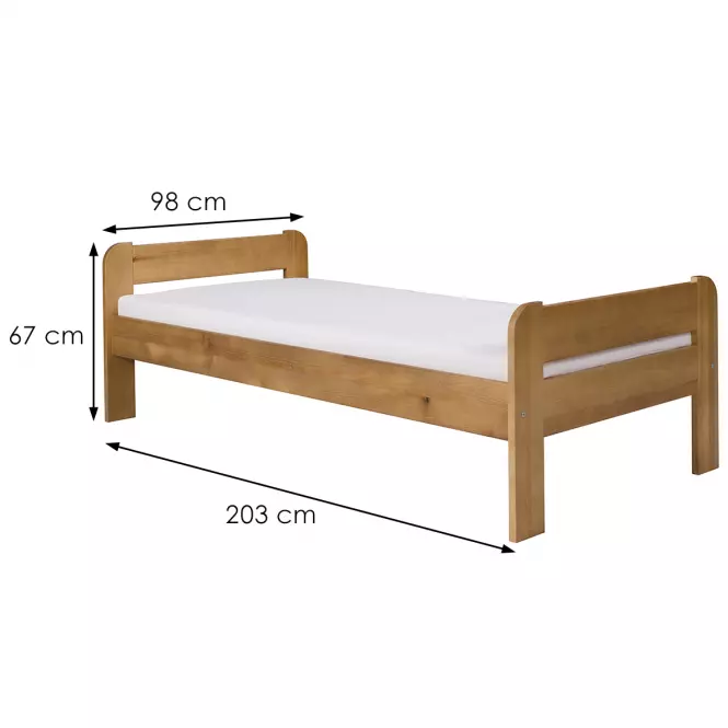Posteľ Alex 90x200 borovica morená dub