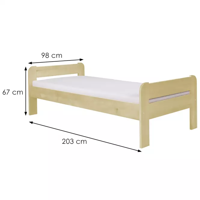 Posteľ Alex 90x200 borovica lak