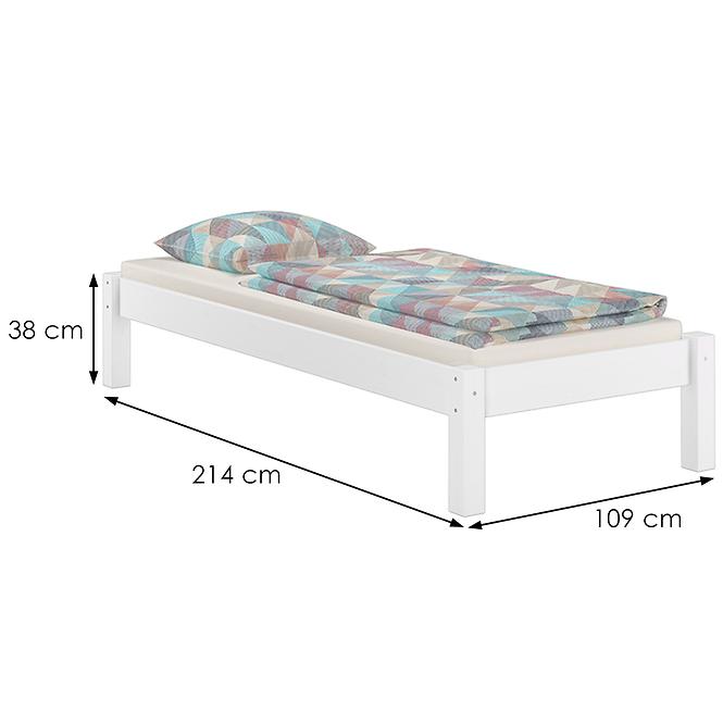 Posteľ Dora 100x200 borovica morená biela