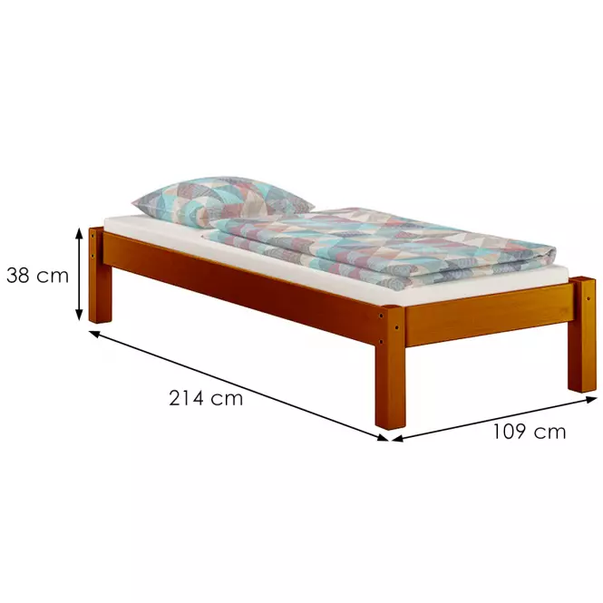 Posteľ Dora 100x200 borovica morená gaštan