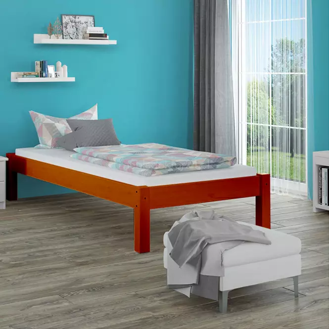 Posteľ Dora 100x200 borovica morená gaštan