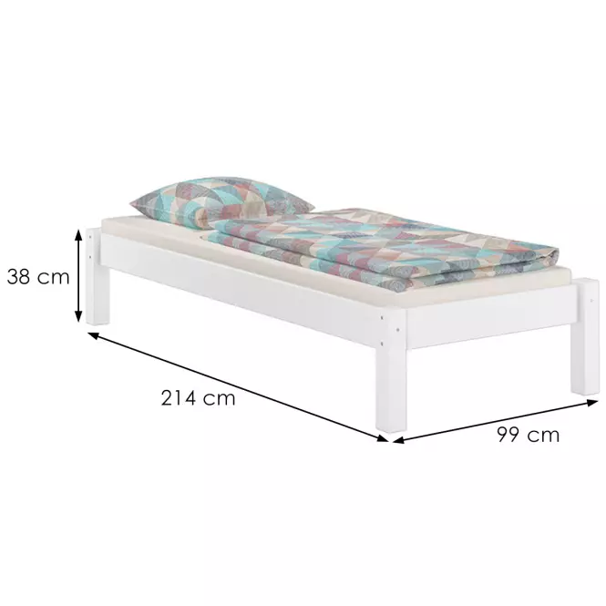 Posteľ Dora 90x200 borovica morená biela