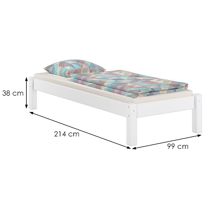 Posteľ Dora 90x200 borovica morená biela