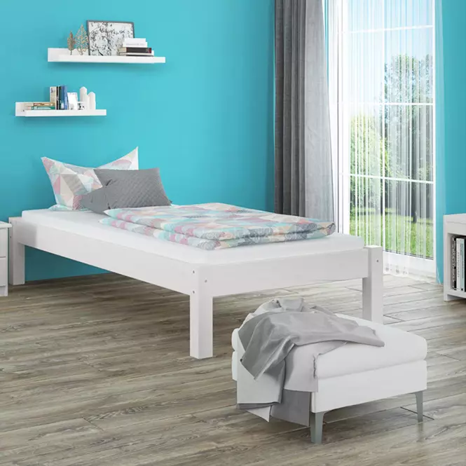 Posteľ Dora 90x200 borovica morená biela