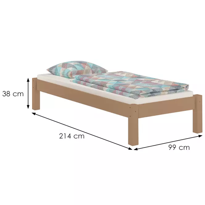 Posteľ Dora 90x200 borovica morená hnedá
