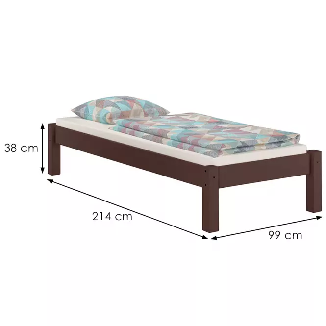 Posteľ Dora 90x200 borovica morená orech