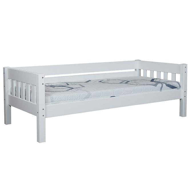 Posteľ Lucas 90x200 borovica morená biela,2