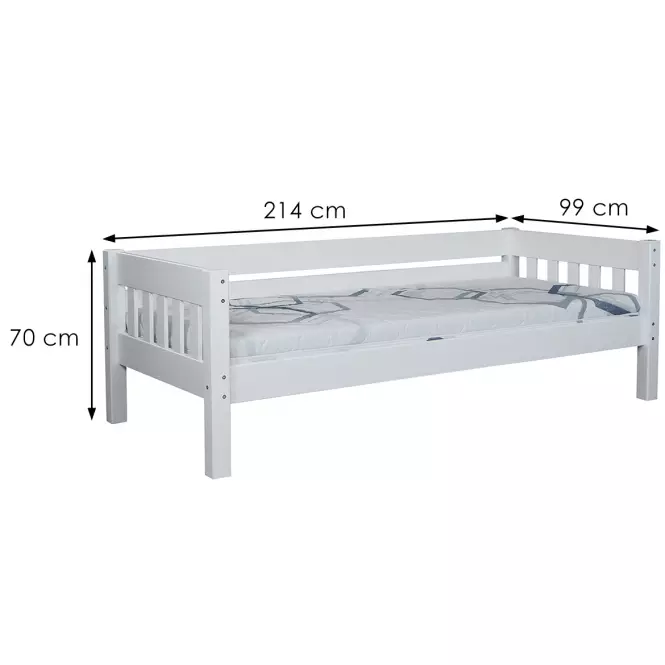 Posteľ Lucas 90x200 borovica morená biela,3