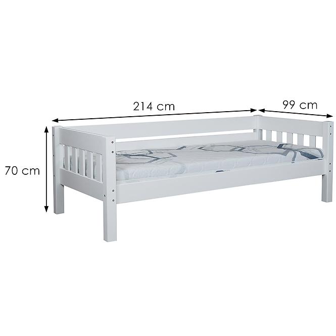 Posteľ Lucas 90x200 borovica morená biela,3