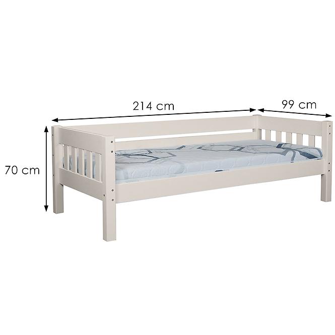 Posteľ Lucas 90x200 borovica morená bielená,3