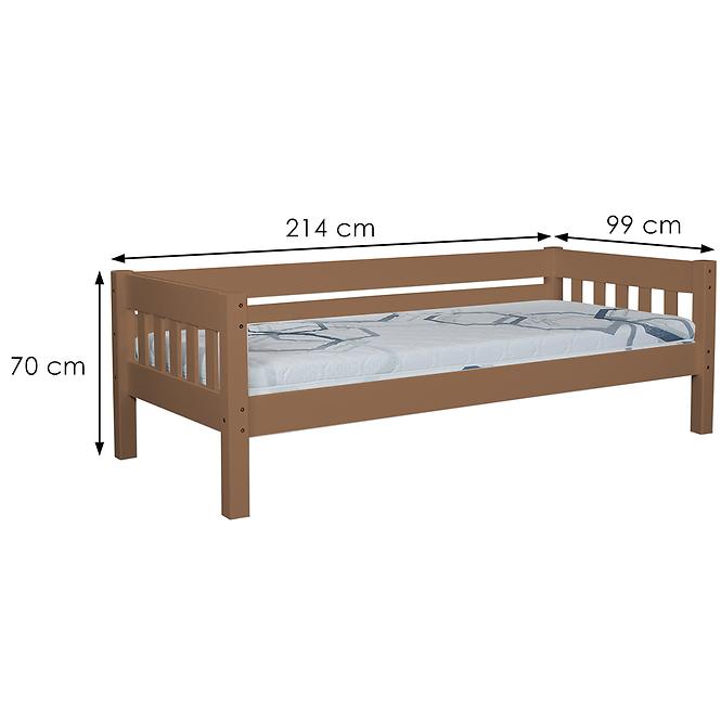 Posteľ Lucas 90x200 borovica morená dub,3