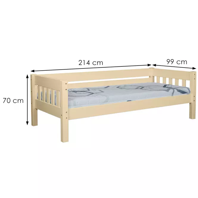 Posteľ Lucas 90x200 borovica surová,3
