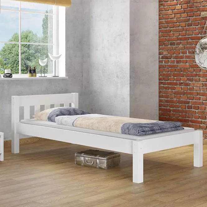 Posteľ Pino 100x200 borovica morená biela